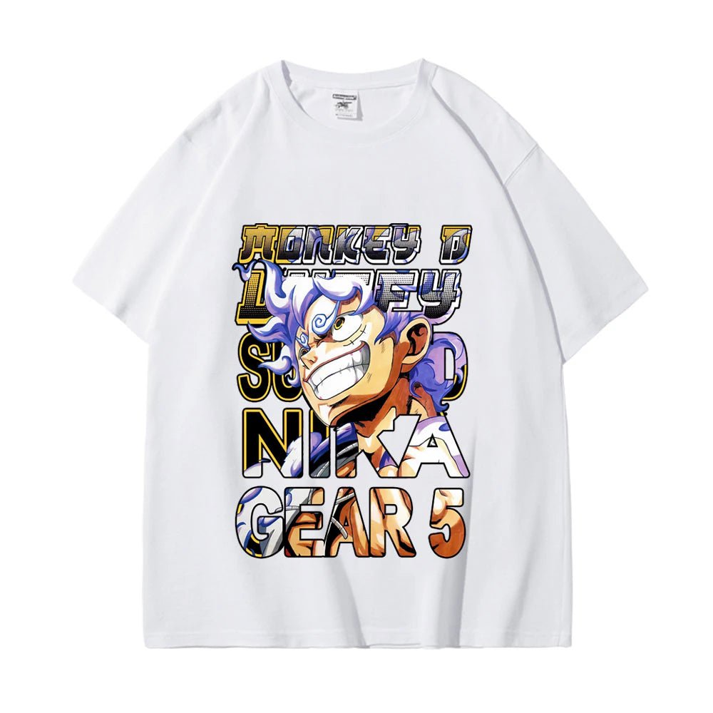 One Piece Luffy Sun God Nika Gear 5 T shirt - KataMoon