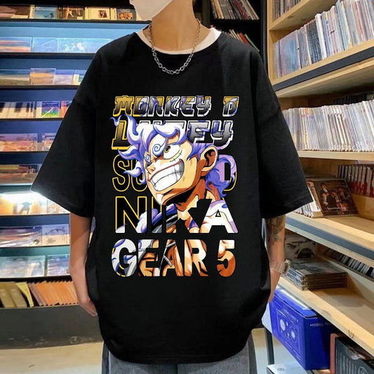 One Piece Luffy Sun God Nika Gear 5 T shirt - KataMoon