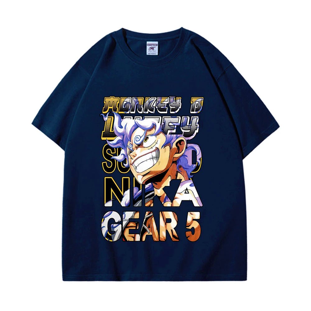 One Piece Luffy Sun God Nika Gear 5 T shirt - KataMoon
