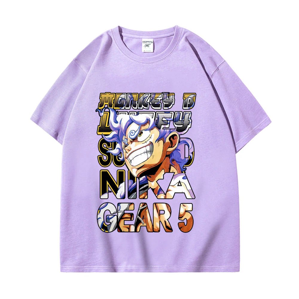 One Piece Luffy Sun God Nika Gear 5 T shirt - KataMoon