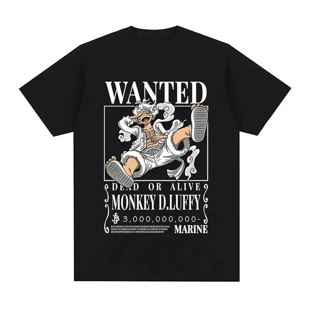 Anime One Piece Luffy Wanted Gear 5 Short Sleeve T shirt – KataMoon