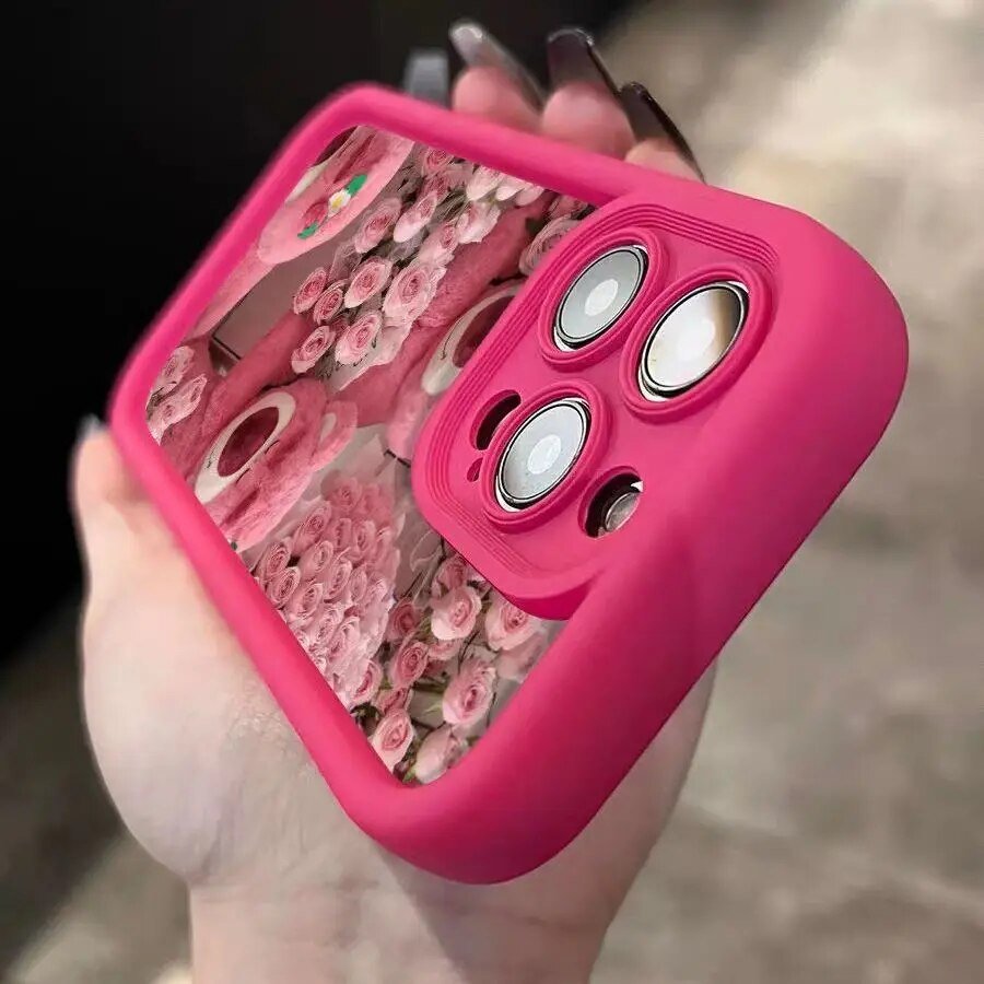 Romantic Pink Rose Lotso Bear Phone Case For iPhone - KataMoon