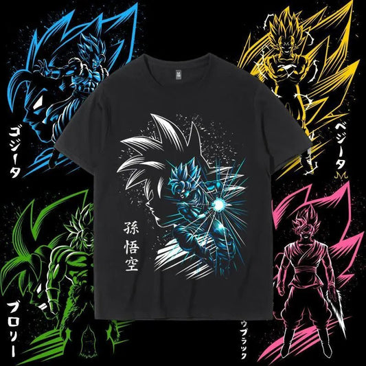 Super Saiyan Black Goku Vegeta Gogeta Brolly T shirt - KataMoon