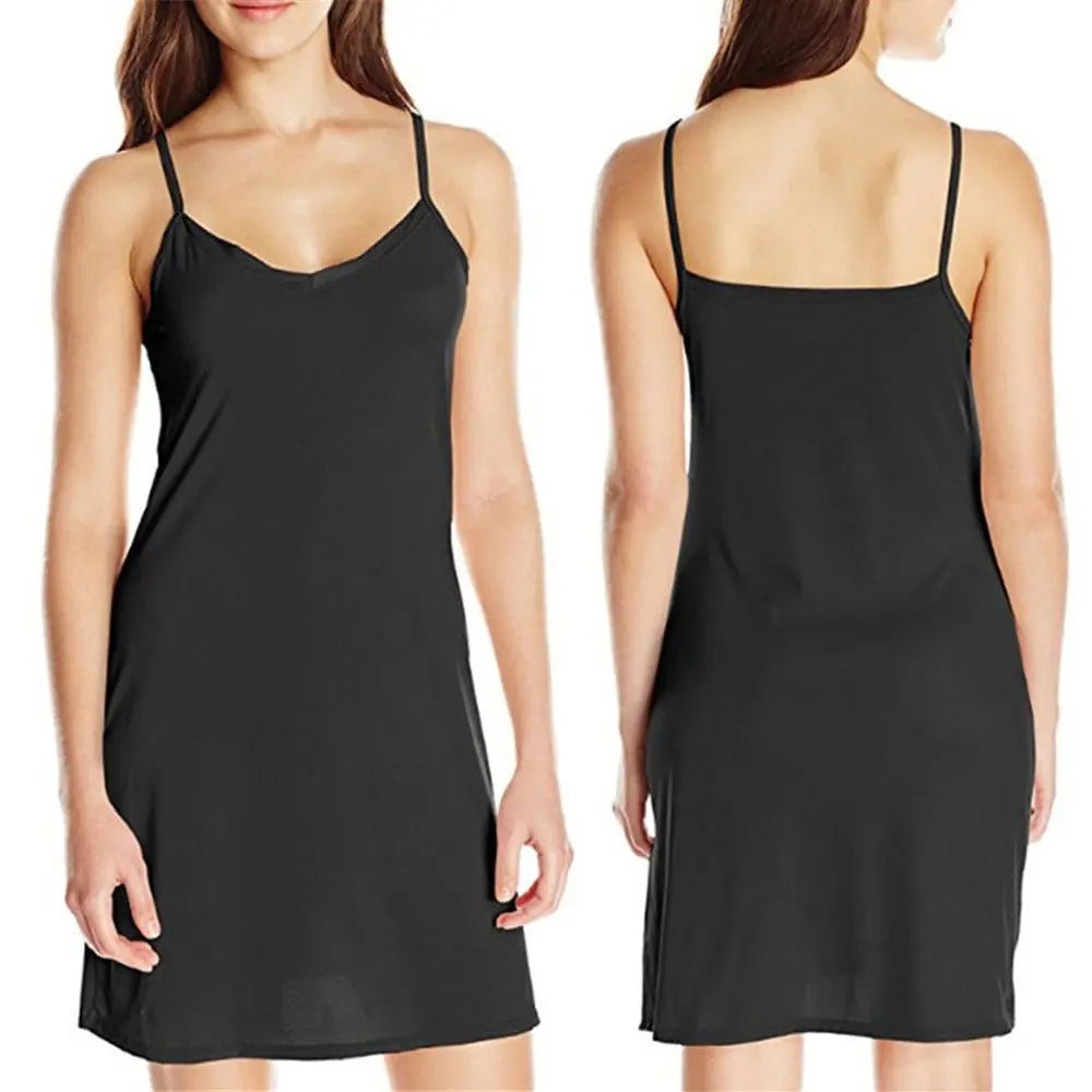 Womens Sling Solid Short Dress Sleeveless Casual Slip Dress - KataMoon