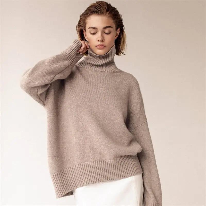 2022 Women's Fashion Casual Turtleneck Loose Knit Sweater - KataMoon