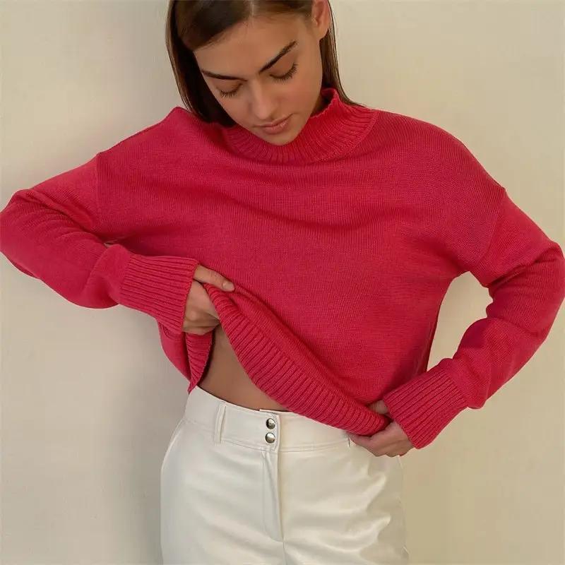 2022 Women's Fashion Casual Turtleneck Loose Knit Sweater - KataMoon
