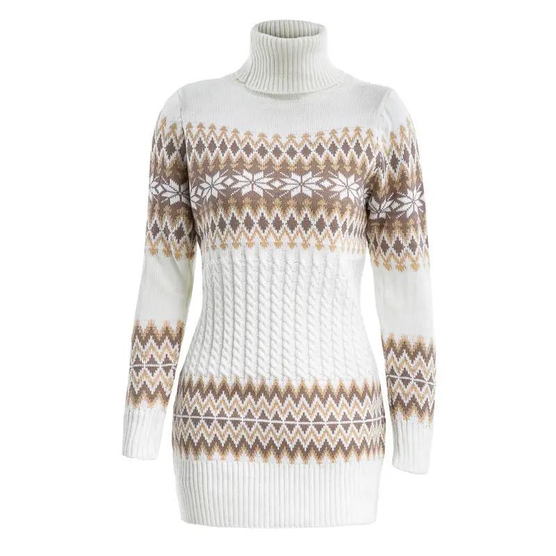 Women's Christmas Turtleneck Sweater Dress - DS0001