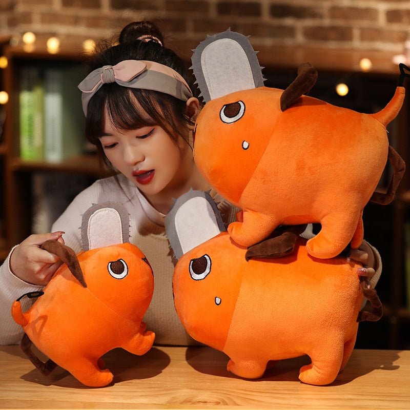 25cm Anime Chainsaw Man Pochita Dolls Plush Toy Orange Dog Pillow Stuffed Soft - KataMoon