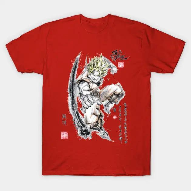 Dragon Ball Super Saiyan Goku Ink Wash Painting T shirt - KM0001TS