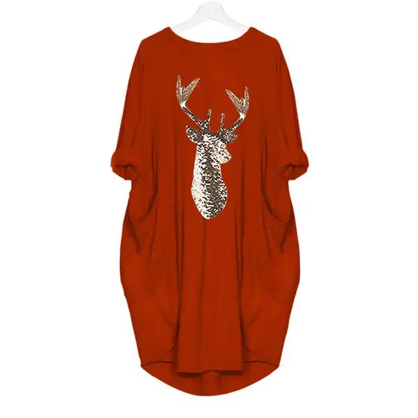 Deer Head Winter New Style Dress - DS0015