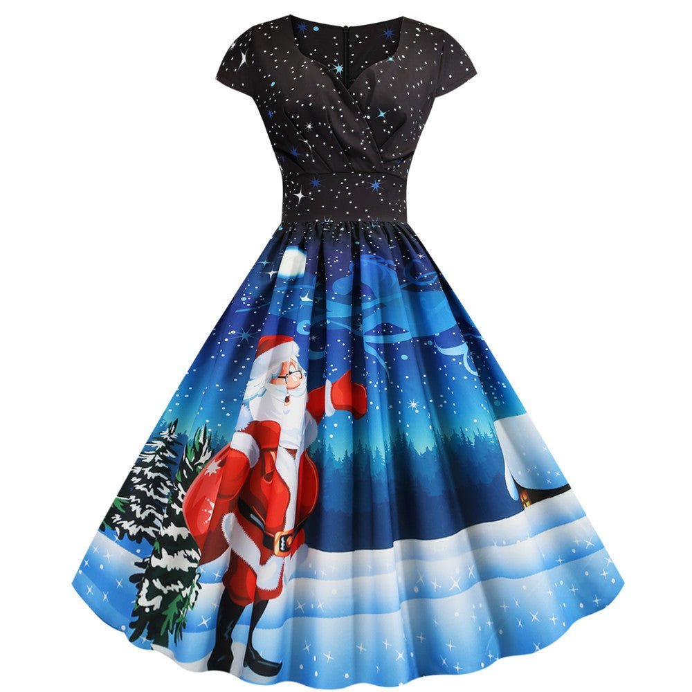xmas ladies dresses Product Title: Vintage Rockabilly Christmas Dress for Women - Long Sleeve V-Neck with Fur Collar, Perfect for Parties and Housewives Please refer to our own size chart Christmas : Women's Dresses :