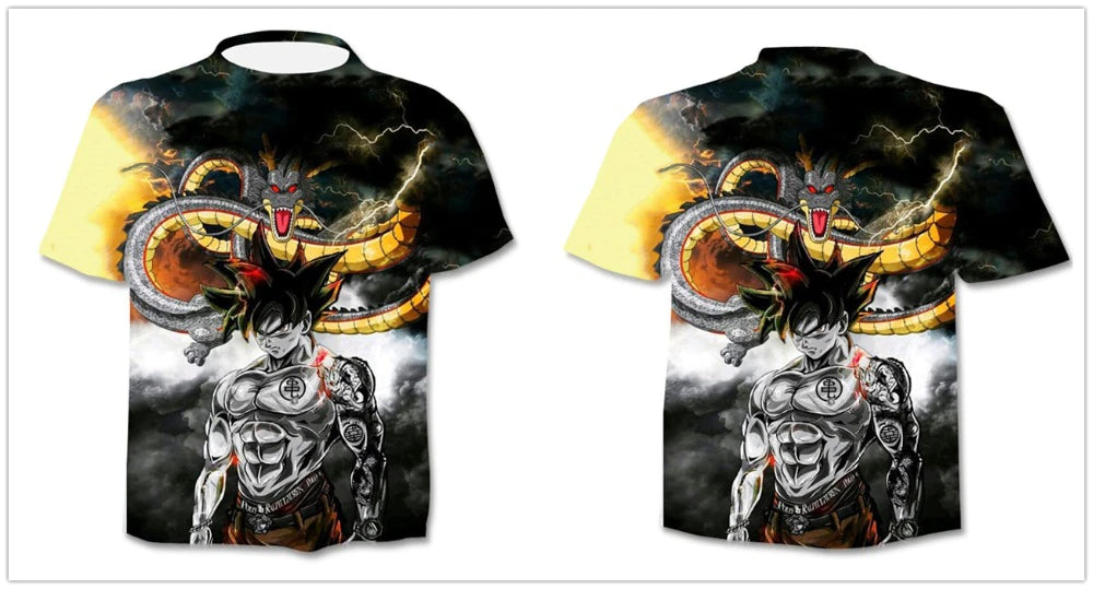 Super Saiyan Goku And Shenron All-Over Print T shirt