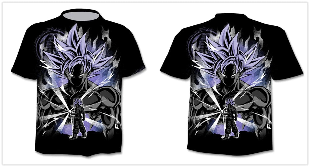 Dragon Ball Super Saiyan Goku UI and Kame Symbol All-Over Print T shirt