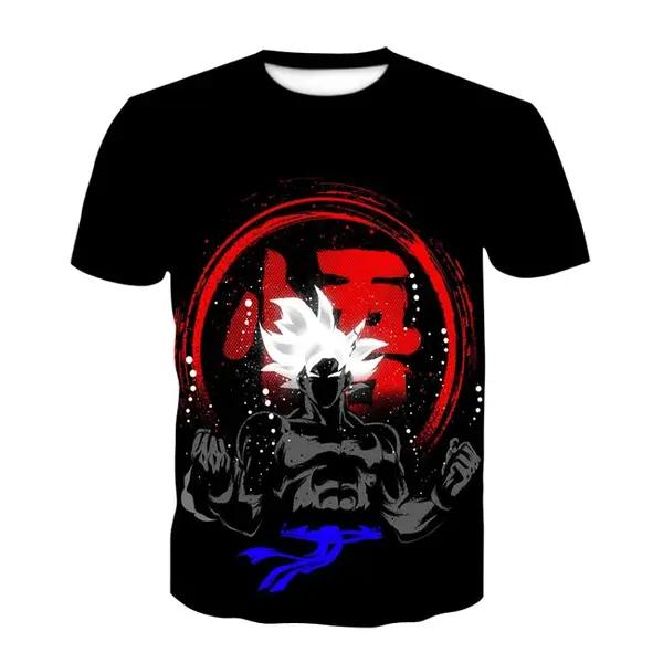 Dragon Ball Super Saiyan Goku ultra instinct with Goku Symbol Over Print T shirt