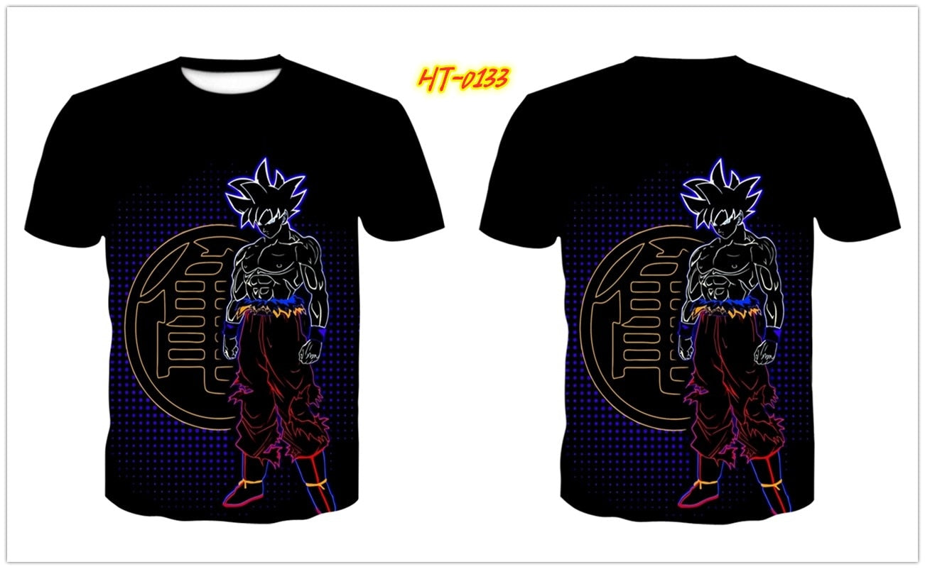 Dragon Ball Super Saiyan Goku Ultra Instinct with Kame Symbol Over Print T Shirt