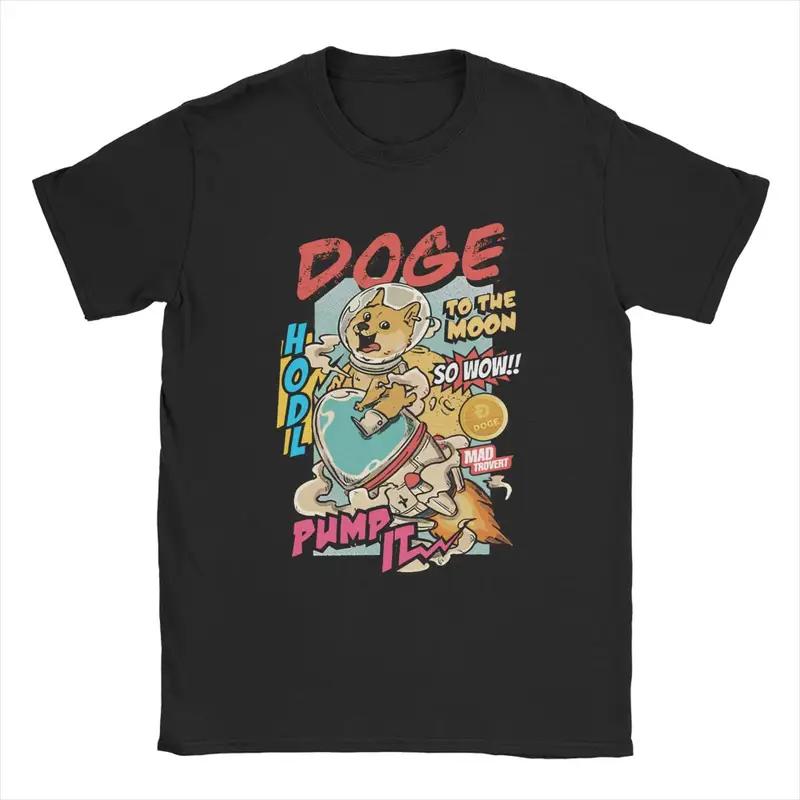 Meme Doge To The Moon Retro Dogecoin Cryptocurrency T Shirt
