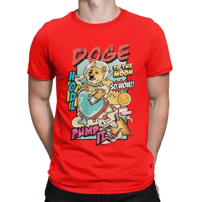 Meme Doge To The Moon Retro Dogecoin Cryptocurrency T Shirt