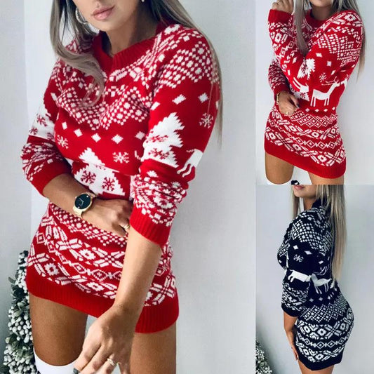 Christmas Sweaters Deer Women Xmas Dress Sweatshirt