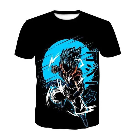 Dragon Ball Super Saiyan God Gogeta Blue Over Print T shirt