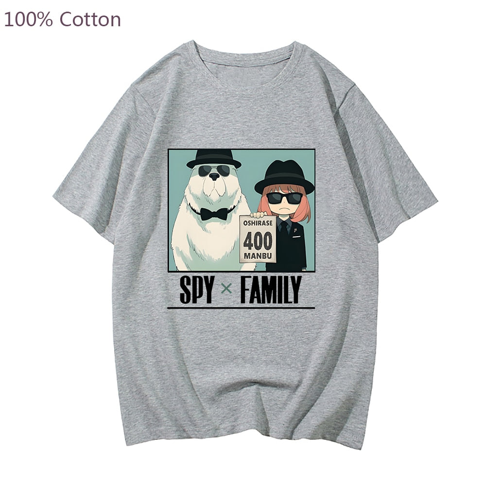 Anime Spy X Family Kawaii Forger Anya and Bond T shirt