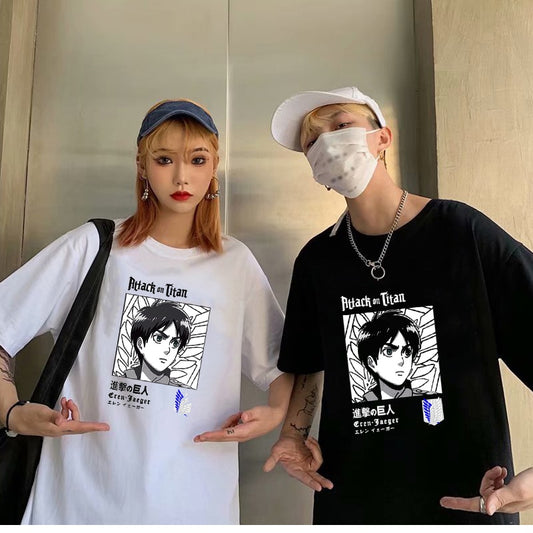 Anime Attack on Titan Eren Yeager Print Cotton T shirt