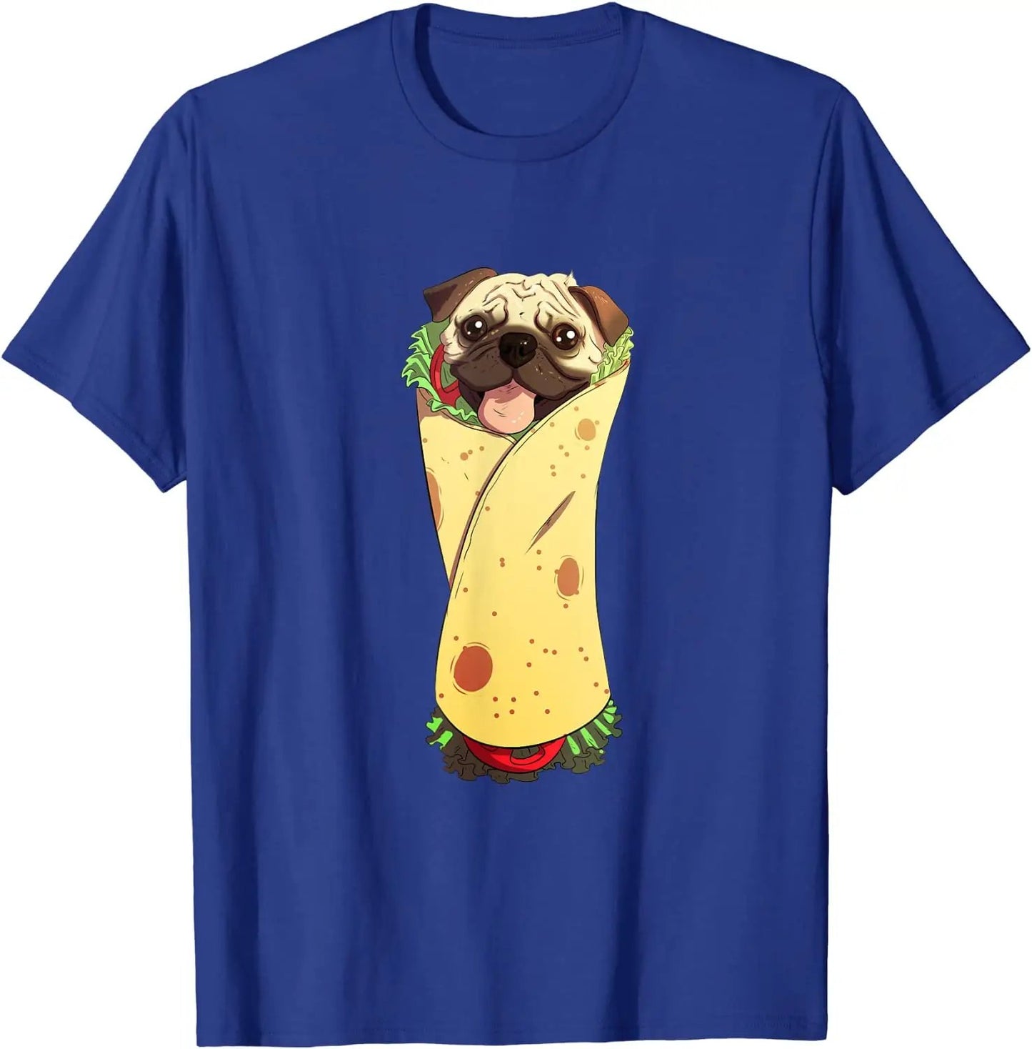 Funny Mexican Pug Dog Burrito Food T Shirt