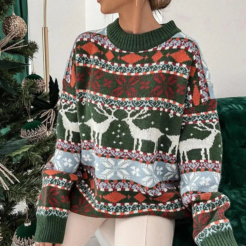 Christmas Sweaters O Neck Long Sleeve Pullover Women Xmas Sweatshirt