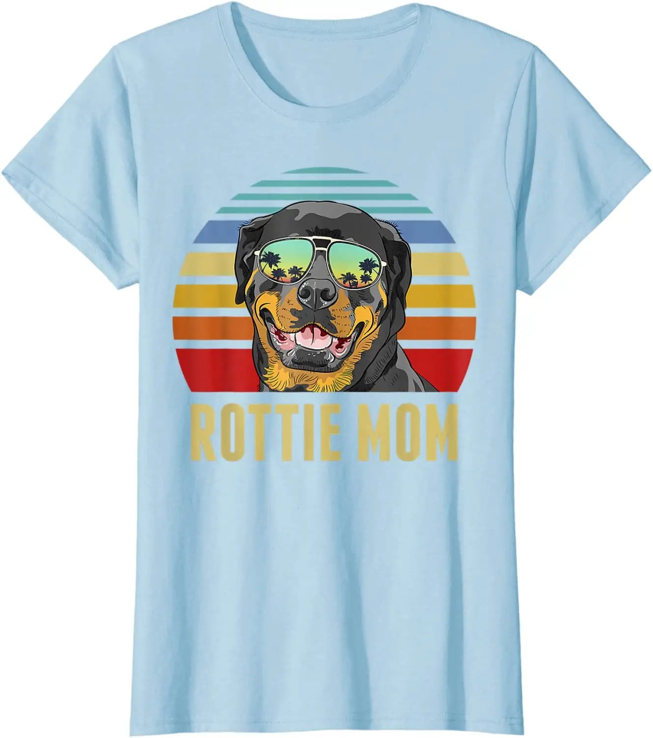 Rottie Mom Rottweiler Dog Vintage Retro Sunset Beach Vibe T Shirt