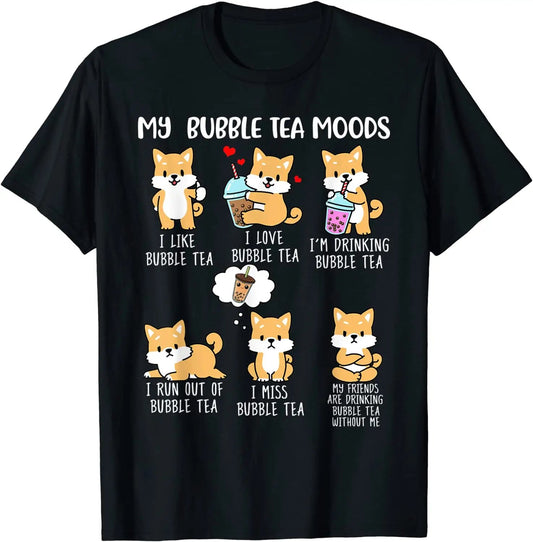 Shiba Inu Bubble Tea Shirt Moods Unisex T Shirt