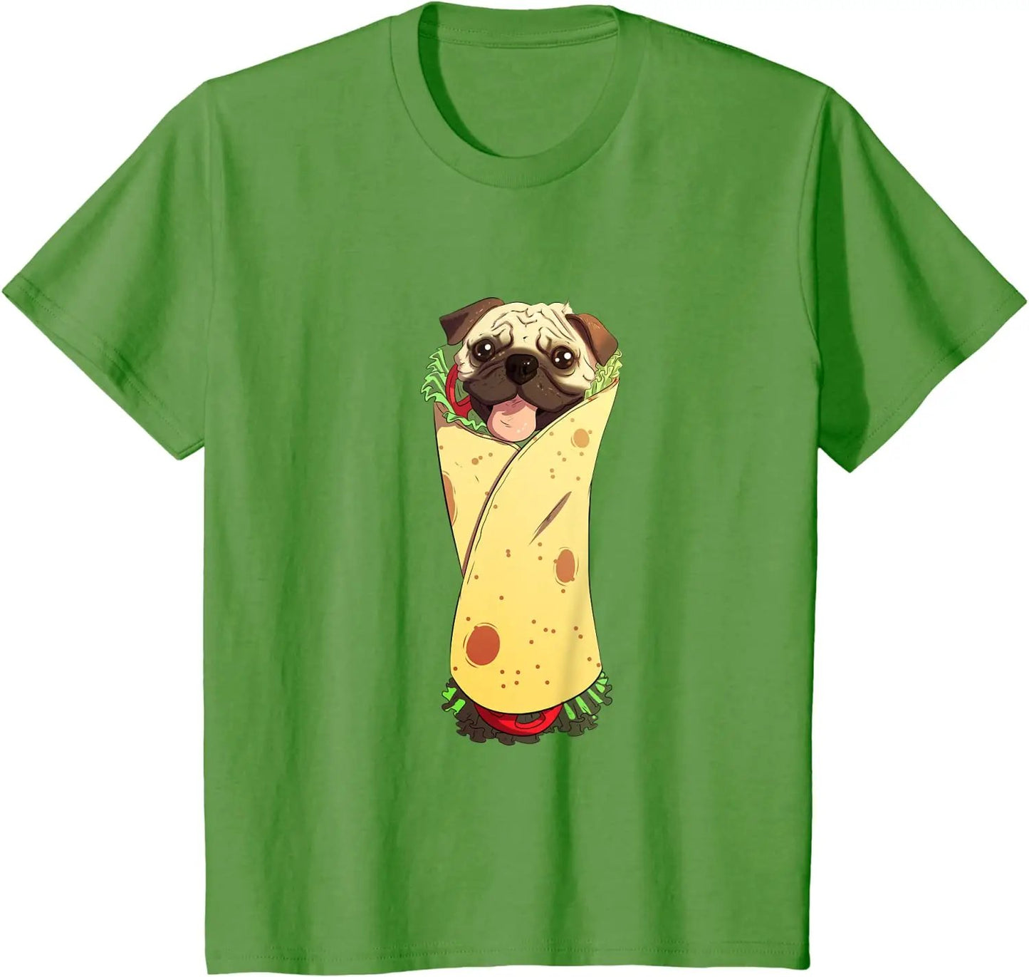 Funny Mexican Pug Dog Burrito Food T shirt