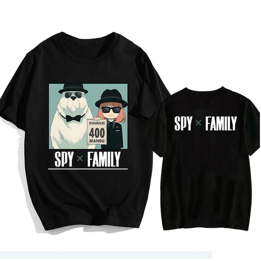 Anime Spy X Family Kawaii Forger Anya and Bond T shirt