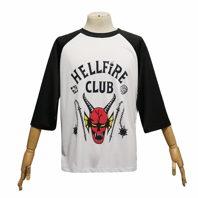 Movie Series Season 4 Shirts Cosplay Costume Mike Wheeler Dustin Eleven Lucas T-shirt Shirt HellFire Club Uniform