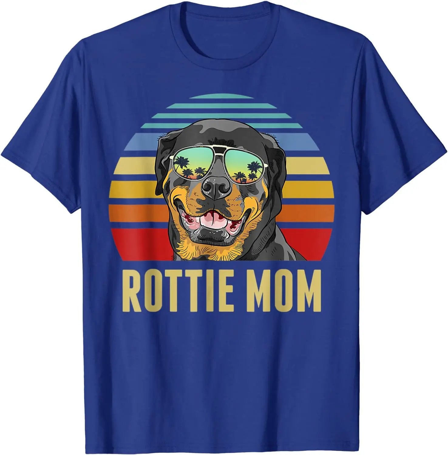 Rottie Mom Rottweiler Dog Vintage Retro Sunset Beach Vibe T Shirt