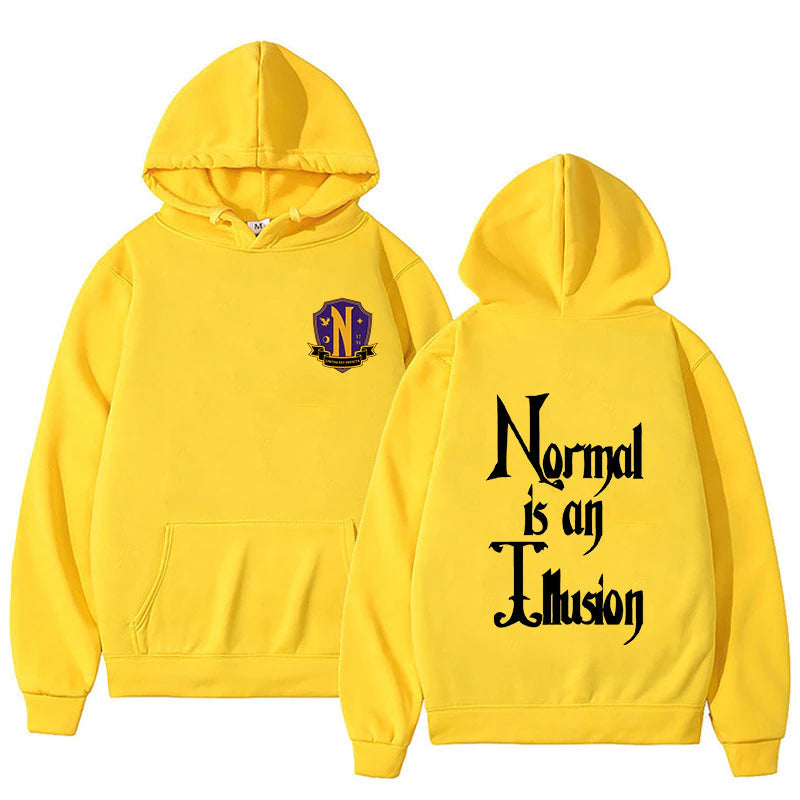 Wednesday Addams Normal is an Illusion Nevermore Academy Hoodie