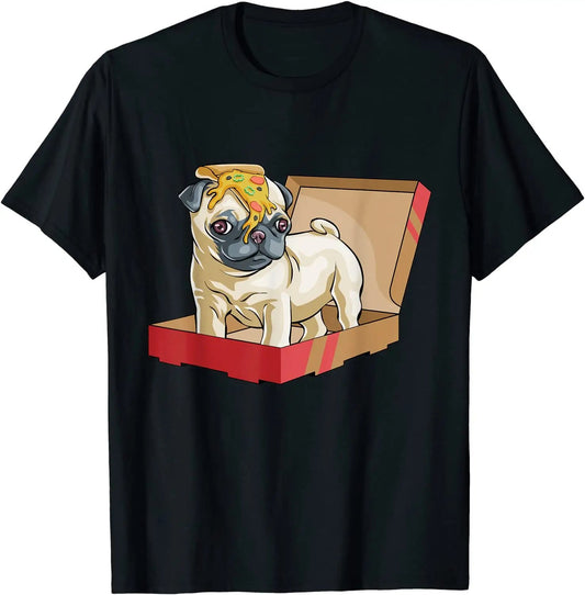 Funny Pug Shirt Dog Puppy Pizza Box T Shirt