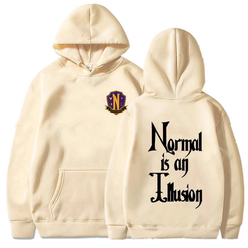 Wednesday Addams Normal is an Illusion Nevermore Academy Hoodie