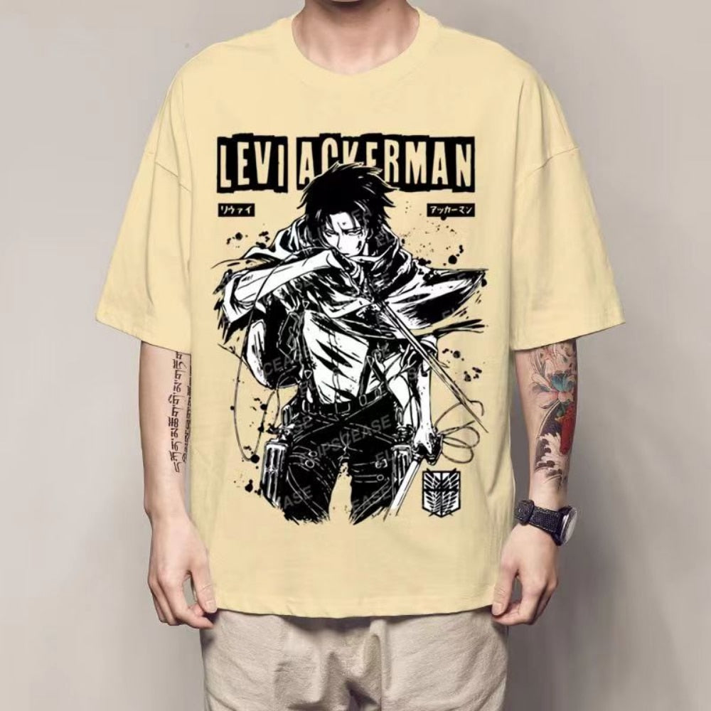 Anime Attack on Titan Levi Ackerman Unisex T shirt