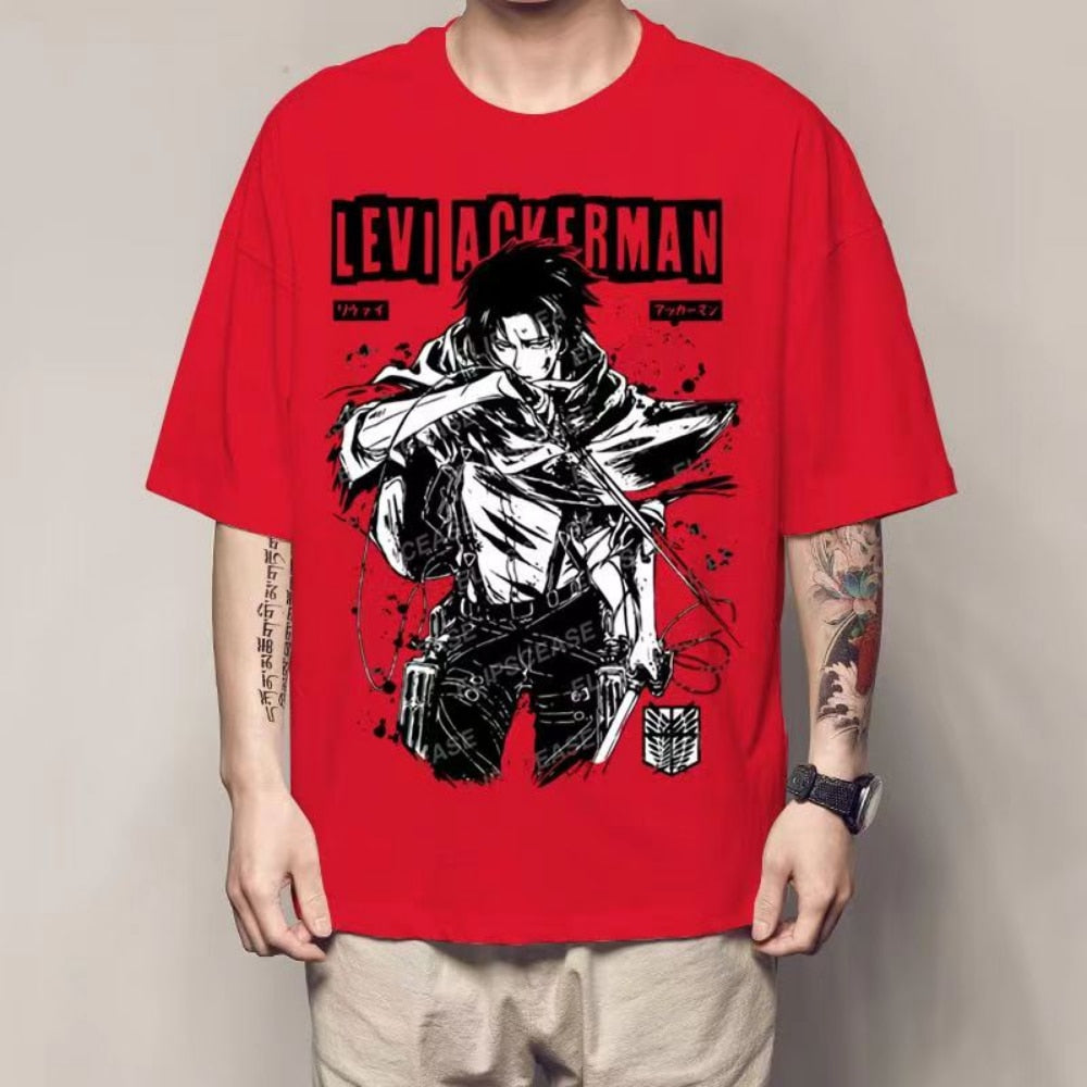 Anime Attack on Titan Levi Ackerman Unisex T shirt