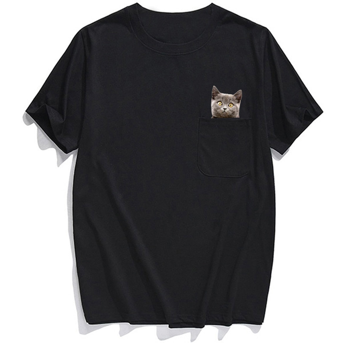 Funny Cat In Pocket Stickers The finger T shirt