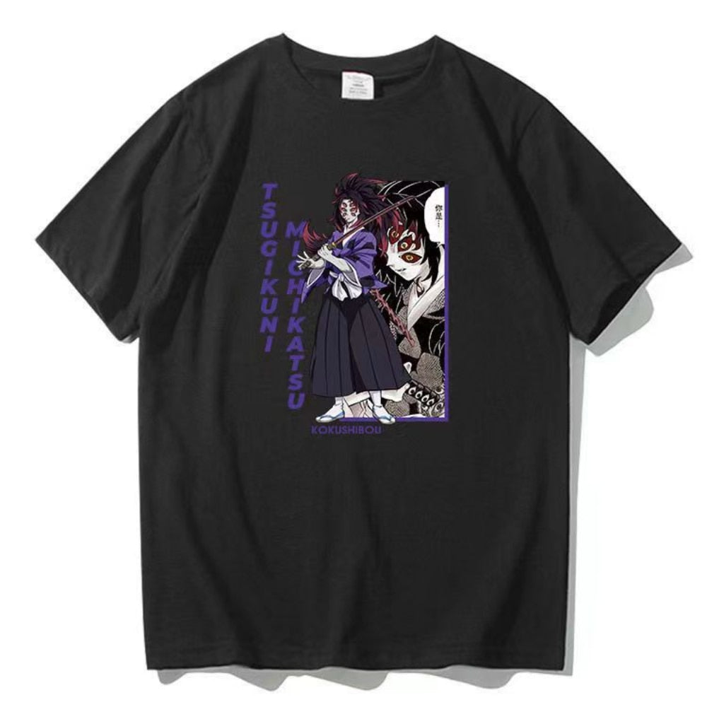 Demon Slayer Kokushibou Anime Short Sleeve T shirt | KataMoon