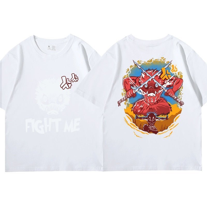 Anime Demon Slayer Kimetsu No Yaiba Funny Boar Head Inosuke T Shirt - KataMoon