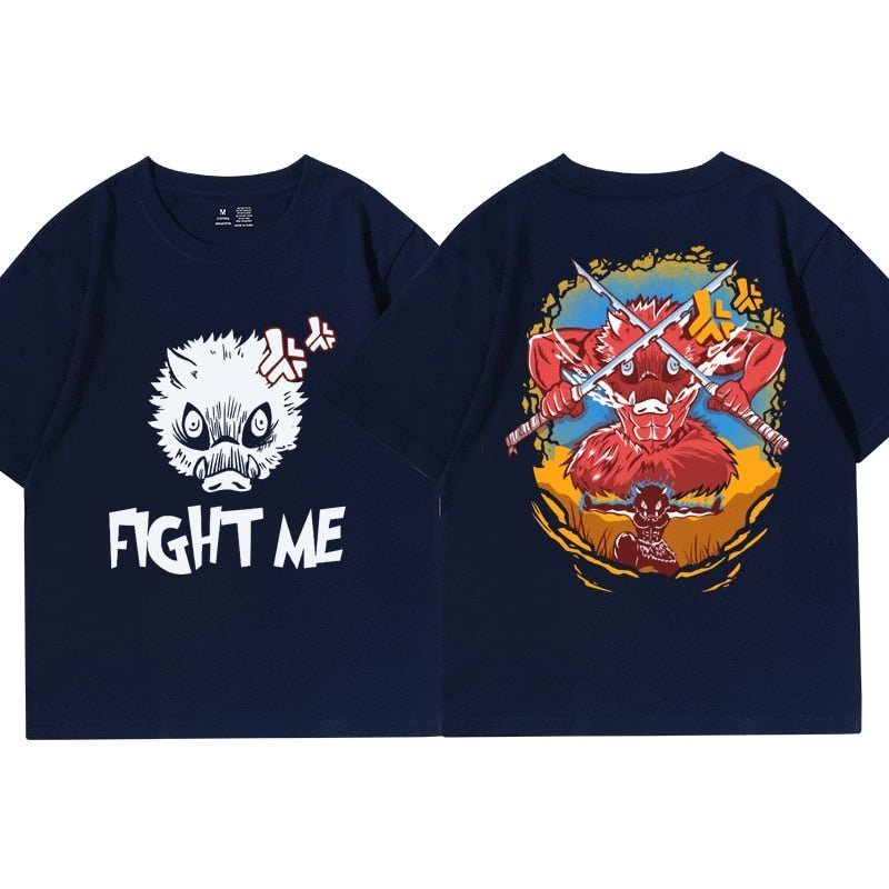 Anime Demon Slayer Kimetsu No Yaiba Funny Boar Head Inosuke T Shirt - KataMoon