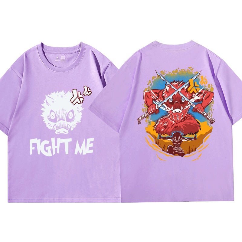 Anime Demon Slayer Kimetsu No Yaiba Funny Boar Head Inosuke T Shirt - KataMoon