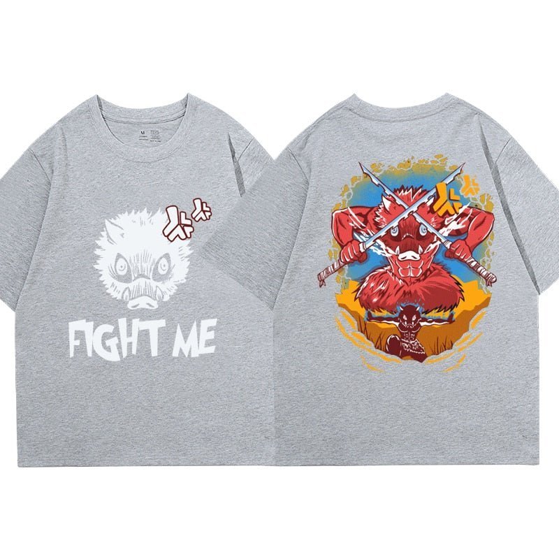 Anime Demon Slayer Kimetsu No Yaiba Funny Boar Head Inosuke T Shirt - KataMoon