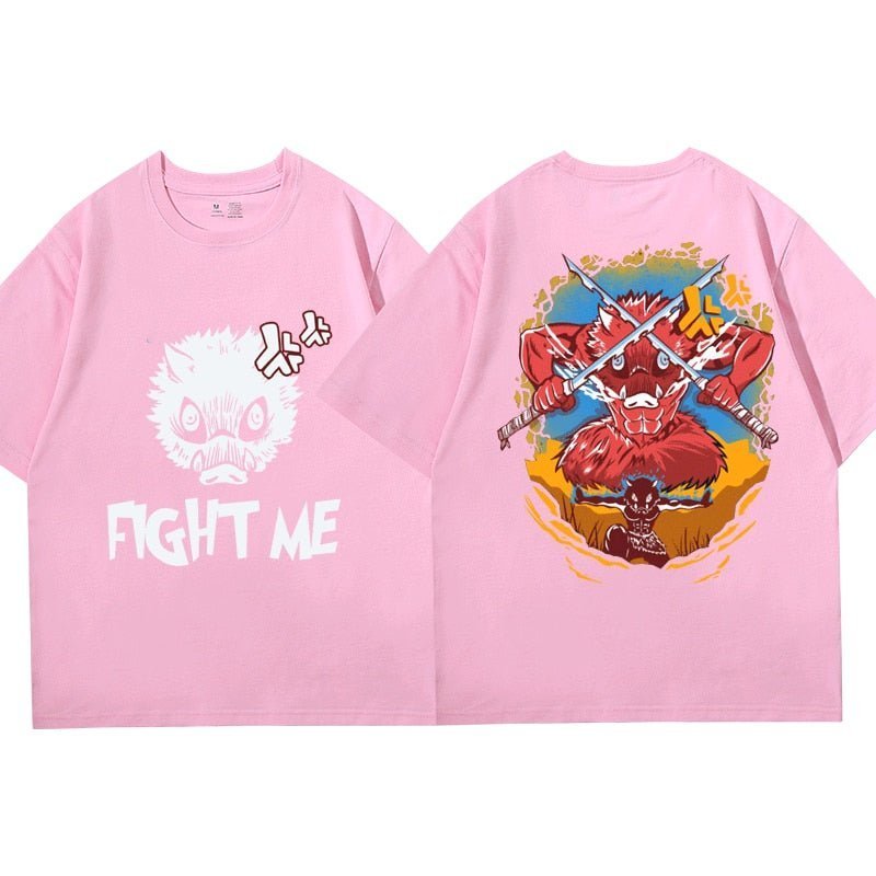 Anime Demon Slayer Kimetsu No Yaiba Funny Boar Head Inosuke T Shirt - KataMoon