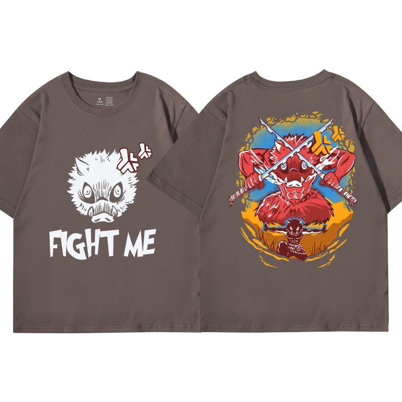 Anime Demon Slayer Kimetsu No Yaiba Funny Boar Head Inosuke T Shirt - KataMoon