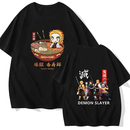 Anime Demon Slayer Kimetsu No Yaiba Kyojuro Rengoku Ramen T Shirt - KataMoon