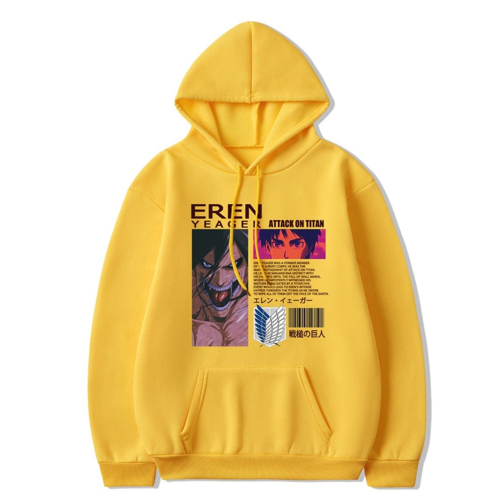 Attack on Titan Eren Jaeger Anime Manga Unisex Hoodie - KataMoon