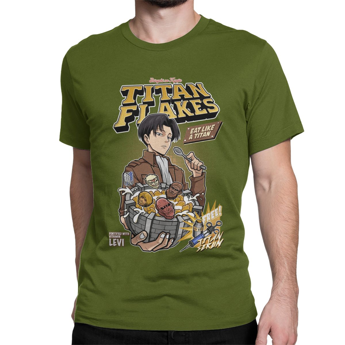 Attack on Titan Titan Flakes Levi Ackerman T Shirt - KataMoon