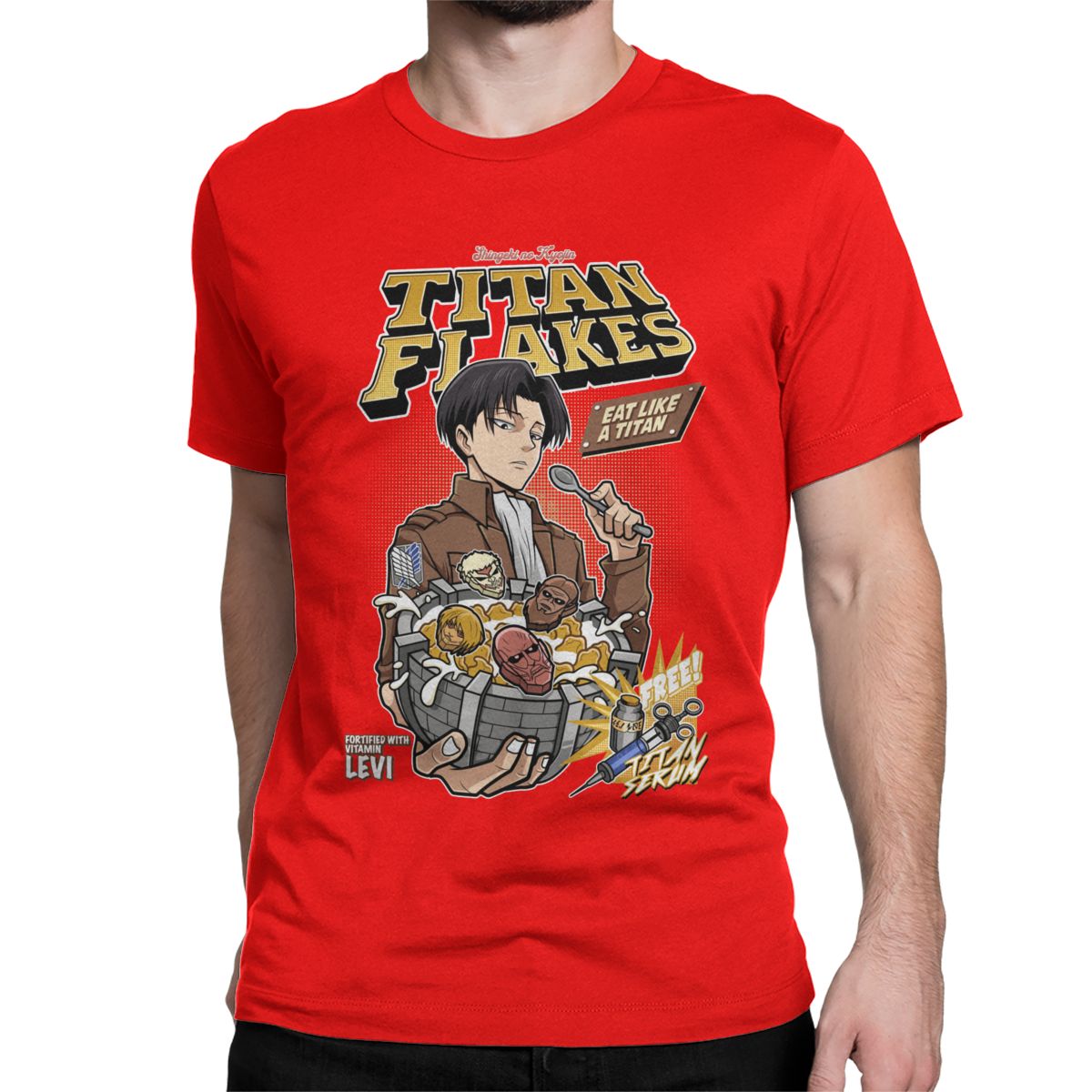Attack on Titan Titan Flakes Levi Ackerman T Shirt - KataMoon